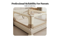 Vertical Lifting 3-Sided Bed Enclosure Childproof Lock Anti-Fall Bed Fence Reinforced Steel Frame Chew Resistant for Infants, Toddlers, Nursery, Co-Sleeping, Bedroom, Bedtime