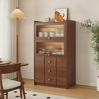 Storage Cabinet Tall Cabinet with Drawers Wood-Grain Sideboard with Drawer for Dining Room