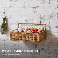 Wicker Wall Pocket Imitation Rattan Small Woven Storage Container Multi-Purpose