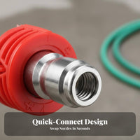 Stainless Steel High Pressure Washer Nozzle Fan Spray Nozzle Tip Leak-Proof for Car Washing