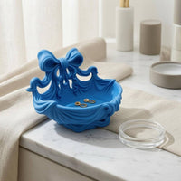 Ribbon-Style Sides Shell Jewelry Tray Layered Ridges Bow Jewelry Tray Smooth Curves Finger Holder Dish Open Round Interior