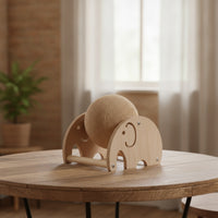 Rope-Wrapped Elephant Cat Scratching Toy Space-Saving Wooden Cat Scratching Ball Stable Pet Furniture Long-Lasting for Cats
