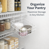 Stainless Steel Wire Basket for Hanging Storage, Mesh Organizer for Retail Display and Kitchen Cupboards, Management