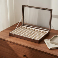 Necklace Storage Box Dustproof Watch Display Box Soft Velvet Lining Wooden Bracelet Organizer for Women, Vanity