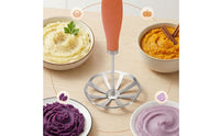 Long Handle Detachable Potato Masher Perforated Plate Stainless Steel Potato Masher Lightweight Mashing Utensil