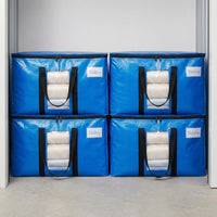 Sturdy Duty Moving Bags and Clear Storage Bags with Zipper, 180 GSM Stackable Cubic Containers with Loop Handles for Bedding and Clothing