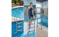 Stainless Steel Pool Ladder Rust Resistant Pool Ladder with Handrails Anti-Skid