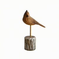 Wooden Bird Figurine Wood Ornament Collectible House Decor for Shelf