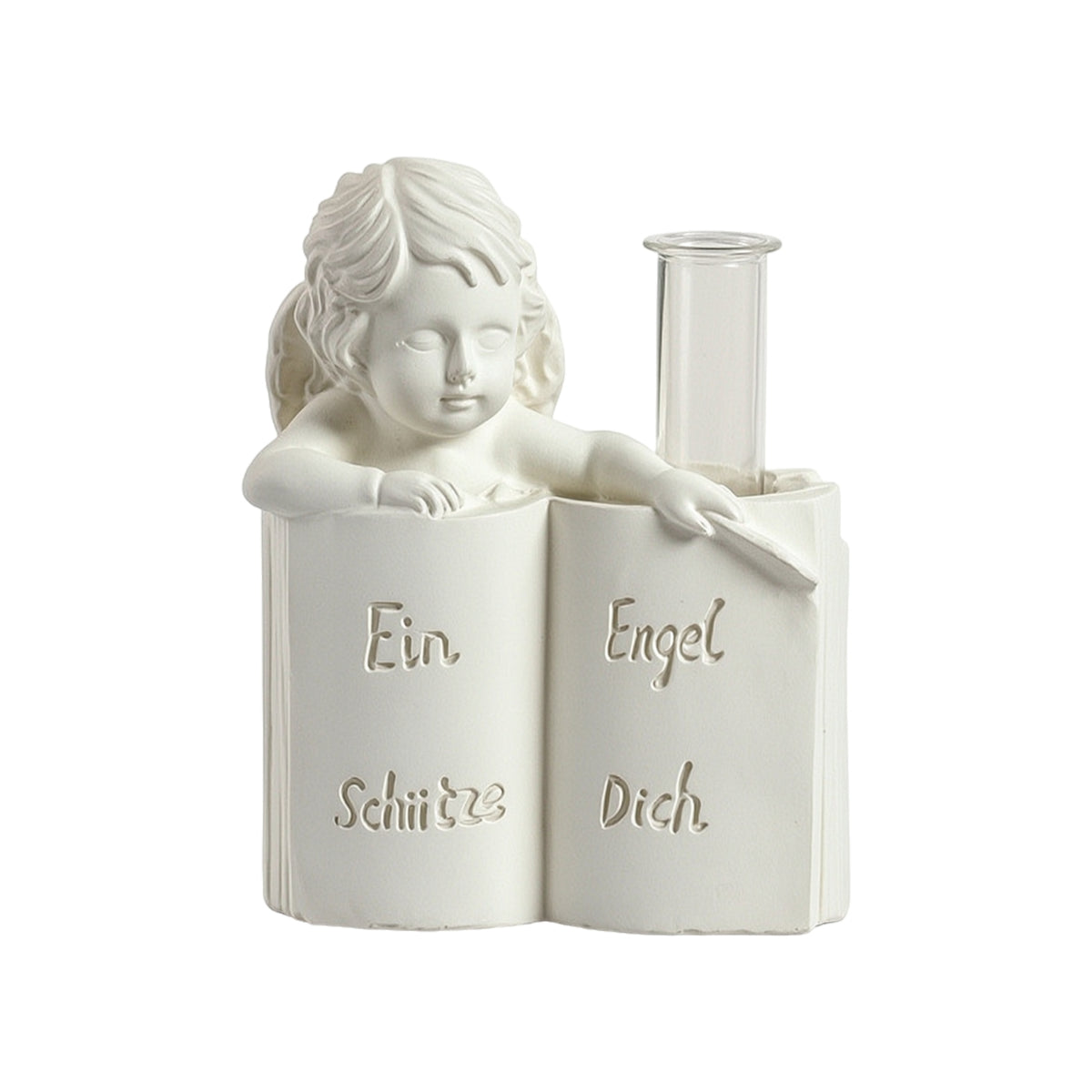 Sculptural Angel Wall Vase Lightweight Angel Sculpture with Glass Vase Space-Saving Hydroponic Planter Indoor for Entryways