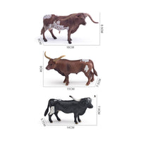 Texas Horned Bull Models Hand-Painted Texas Horned Bull Figures Realistic Cattle Figures for Kids, Collectors, Classroom