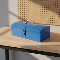 Metal Tool Box Hinged Lid Portable Toolbox Portable Tool Organizer Compact Household Storage Easy to Clean