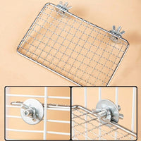 Stainless Steel Perch Bird Cage Stand, Grid Mesh Bird Stand for Parakeet Cockatiel, Parrot Perch for Cage Exercise and Paw Grinding