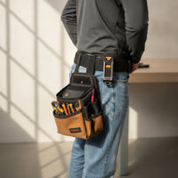 Foldable Tool Bag Belt Clip with Rotating Buckle Industrial Belt Clip with Guard Plate Easy Install Reliable for Electricians, Construction Sites