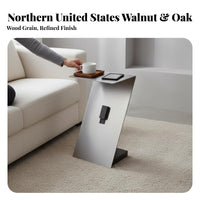 Minimalist aesthetic two-levellevel Square End Table space-efficient Design Indoor Furnishing Sturdy Construction Household Furniture Space-Saving for Apartment Dwellers, Homeowners, Interior Designers, Living Room, Small Spaces, Bedroom, Office