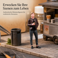 Miniature People Figures 1/24 1/43 1/64 1/87 Scale, Casual Street Scene Models with Coffee/Milk Tea