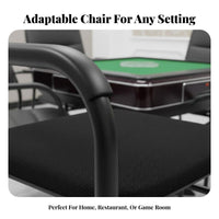 High-Resilience Cushion Mahjong Chair Reinforced Legs Padded Backrest Armchair Variety of Design S Metal Frame Utility Chair for Adults, Seniors, Restaurant Owners, Game Room, Home