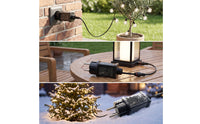 2 Pieces Power Adapter with Extension Cable 12V LED Power Adapter LED Transformer IP44 Waterproof Weather-Resistant