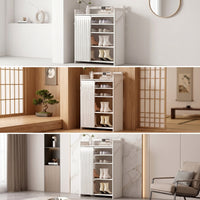 5-Tier Folding Shoe Cabinet Narrow Foldable Shoe Cabinet Portable Furniture Compact for Hallway