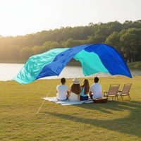 Beach Canopy Tent Blue Tunnel Canopy Tent Beach Shelter Slim Poles Long Extension for Sand