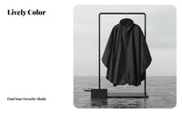 Hooded Rain Poncho Adjustable Hood Waterproof Poncho Jacket Lightweight for Men