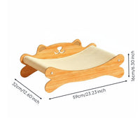 Solid Wood Frame Cat Scratcher Lounge Wear-Resistant Wooden Cat Sofa Bed Non-Shedding Natural Materials for Kittens