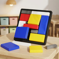 Reasoning Puzzle Game Geometric Block Puzzle Brain Training Game Interlocking Compact for Children, Classroom