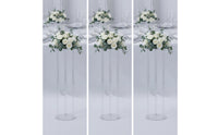 Tall Acrylic Vase Transparent Flower Stand with Round Base Minimalist Acrylic Display Riser for Wedding Planners, Table Centerpieces, Weddings