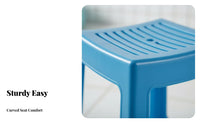 Anti-Slip Feet stackable Stool Set Simple Design Stackable Square Stool Easy to Clean Household Furniture long-lasting Construction for Families, Students, Bathroom, Living Room, Balcony, Office