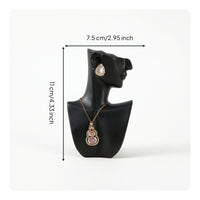 Matte Black Necklace Display Bust Resin Display Bust with Base Simple Necklace Organizer Balanced for Jewelers