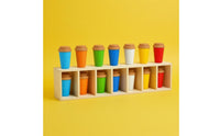 Brightly Colored Color Matching Bottle Game Rounded Bottle Color Match Game Memory Training Wooden Tray Toy Easy to Store
