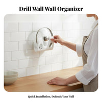 Wall Mounted Pot Lid Rack Multi-Functional Board Holder for Small Kitchens, Apartments