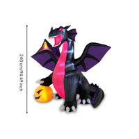 Inflatable Dragon with Pumpkin Lighted Inflatable Dragon Outdoor Yard Decoration for Homeowners, Lawn