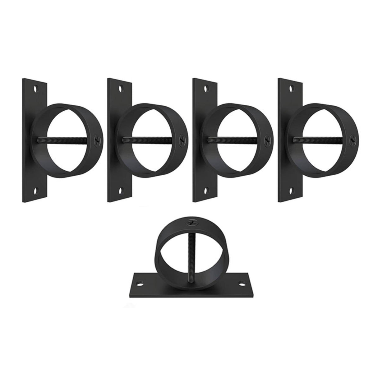 5 Pieces Rope Holder with Cross Screw Black Stainless Steel Rope Support Hanger Easy to Install Hardware for Home Improvers, Dock, Patio
