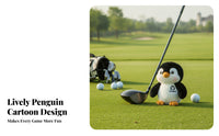 Furry Driver Headcover Penguin Driver Head Cover Furry Penguin Golf Cover Realistic Design