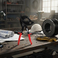 Labor Saving Ratcheting Cable Cutter High Leverage Heavy-Duty Wire Cutter Easy to Use Industrial Wire Cutting Tool Non-Slip Grip for Technicians
