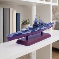 Diecast Metal Battleship Model Detailed Battleship Model with Display Base Realistic Classic for History Buffs