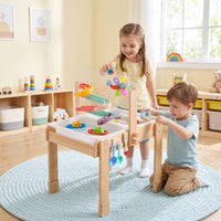 Sand and Water Table Educational Wooden Sensory Table Sand and Water Playset Sturdy Transparent for Toddlers, Playroom