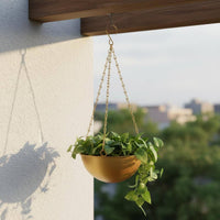 Metal Hanging Plant Pot Indoor Outdoor Round Hanging Basket with Chain for Patio