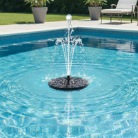 Solar-Powered Floating Fountain Pump for Outdoor Ponds, Pools, and Gardens with LED Light