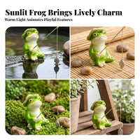 Painted Finish Resin Frog Ornament Small Frog Figurine Decorative Outdoor Decoration Micro-Landscape for Balcony, Courtyard