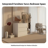 Dresser with Clothes Rack Multi-functional Chest of Drawers Garment Rail Clothing Organizer Engineered Wood Suitable for Adults Bedroom Dorm Entryway
