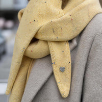 Korean Design Wool Blend Knitted Triangle Scarf for Women, Autumn Winter Decorative Shawl Neck Warmer