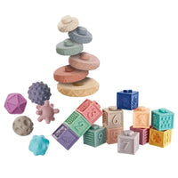 Press Building Blocks Soft Stacking Blocks   Bath Stacking Toy for Infants, Young Children, Bath Time