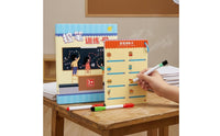 Reusable Writing Practice Card Book Lined Pages Wipe-Clean Practice Cards Picture Prompts Tracing Card Book Loop Bound for Children, Home Learning, Classroom