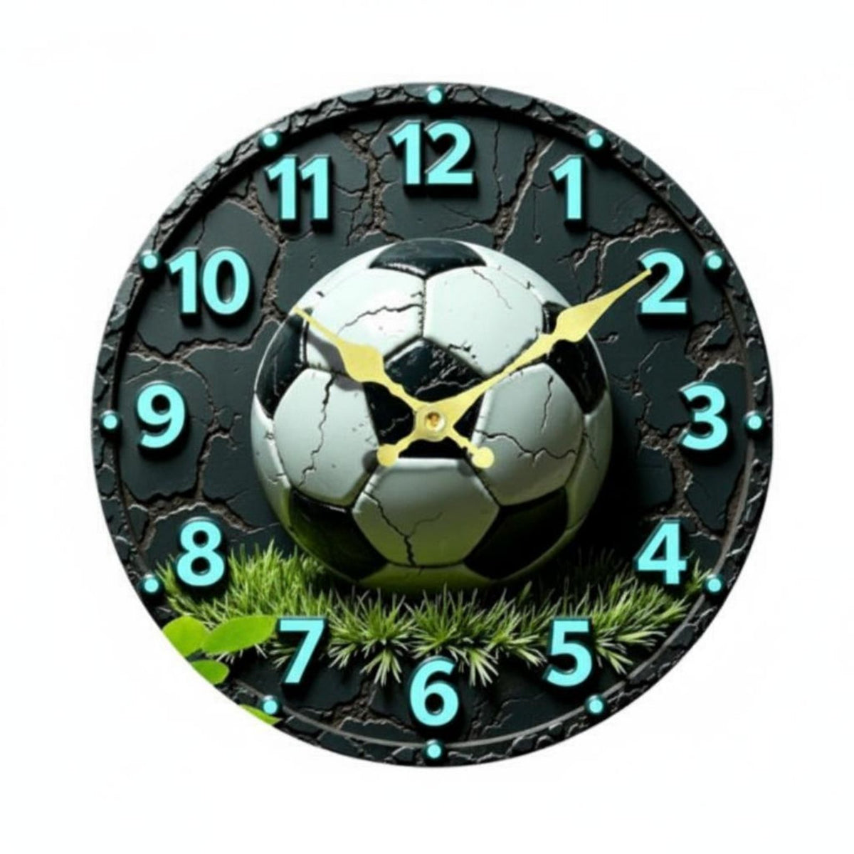 Sports Themed Wall Clock Construction 3D Sports Ball Clock Easy to Read House Decoration for Kids, Living Room