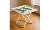 X-Shaped Support Folding Mahjong Table Tray-Like Foldable Square Table Compact Storage Recreation Furniture Metal Legs for Gaming, Small Spaces, Home Use