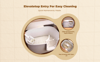 Large Cat Litter Box High Sides Semi-Enclosed Easy to Clean