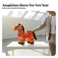 Chinese Astrological Horse Stuffed Ie Festive Atmosphere Year of the Horse Symbol Doll Holiday Decoration Gentle Feel PP Cotton