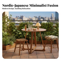 Space-Saving Round Pedestal Table Mid-Century-Century Design Round Table with V-Shaped Legs Safe Rounded Corners Household Furniture Stable Construction for Apartment Dwellers, Design Enthusiasts, Small Areas, Balcony, Dining Room, Kitchen