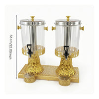 Transparent Dual Beverage Dispenser Clear Double Beverage Dispenser Detachable Easy to Clean for Buffet, Hotel Breakfast, Party
